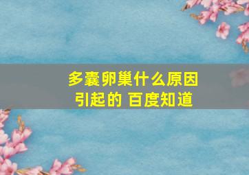 多囊卵巢什么原因引起的 百度知道